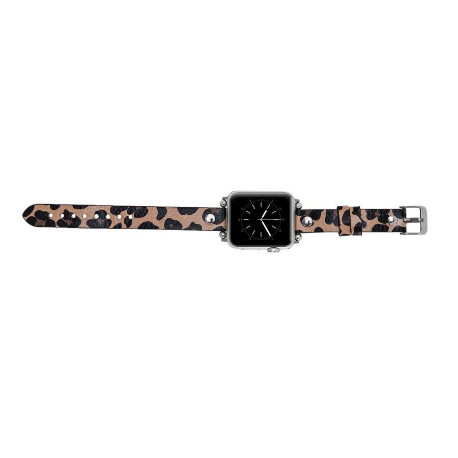 Akıllı Saatler Apple Watch Uyumlu Deri Kordon 42-44-45mm ST Leopar NE Satın Al
