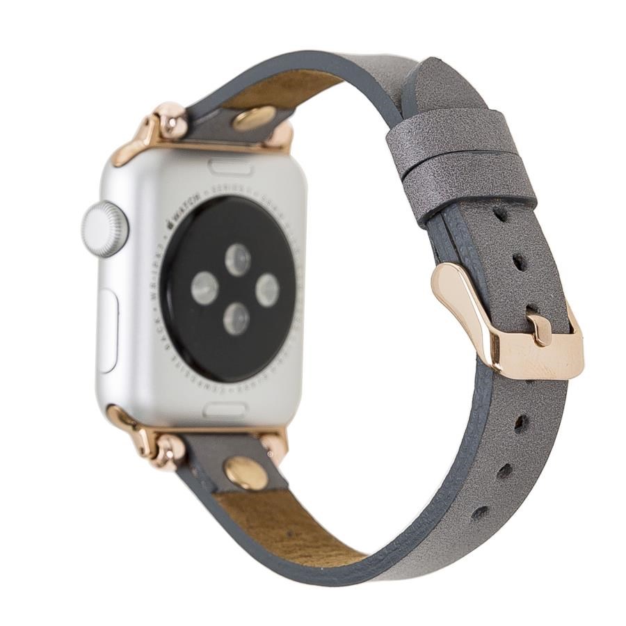 Akıllı Saatler Apple Watch Uyumlu Deri Kordon 38-40-41mm GT RST9 Gri Satın Al