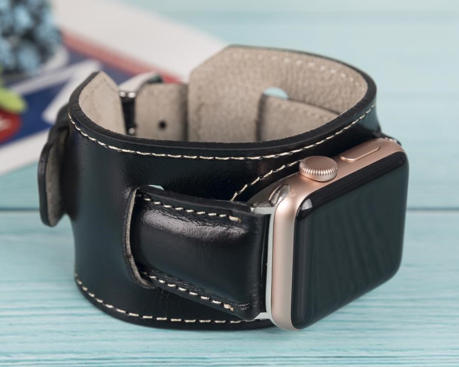 Akıllı Saatler Apple Watch Uyumlu Deri Kordon 42-44-45mm Cuff RST1 Satın Al