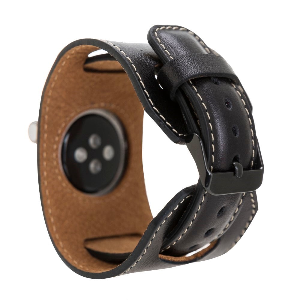 Akıllı Saatler Apple Watch Uyumlu Deri Kordon 42-44-45mm Cuff RST1 Satın Al
