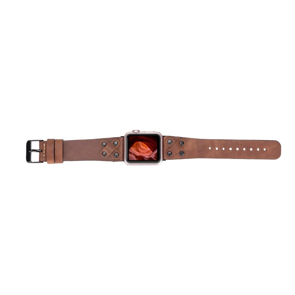 Akıllı Saatler Apple Watch Uyumlu Deri Kordon Cross 42-44-45mm BT TN02 Satın Al