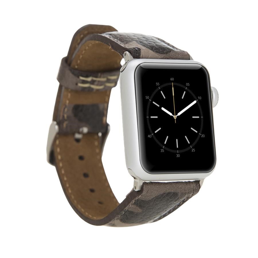Akıllı Saatler Apple Watch Uyumlu Deri Kordon 42-44-45mm Kamuflaj Bej Satın Al