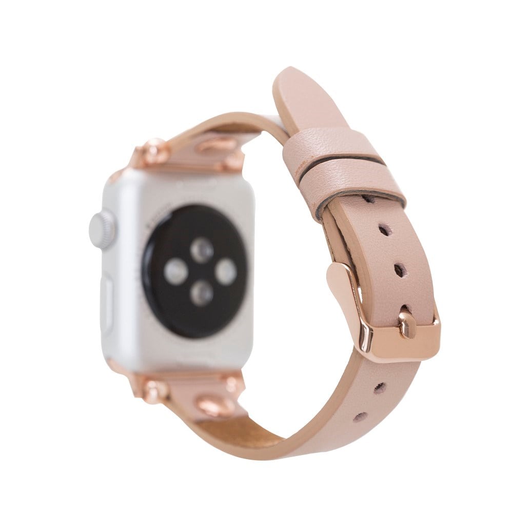 Akıllı Saatler Apple Watch Uyumlu Deri Kordon 38-40-41mm RG NU1 Pembe Satın Al