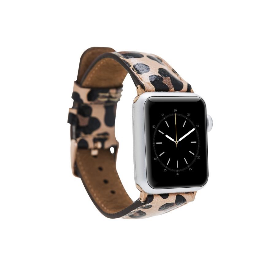 Akıllı Saatler Apple Watch Uyumlu Deri Kordon 42-44-45mm Leopar NE Satın Al