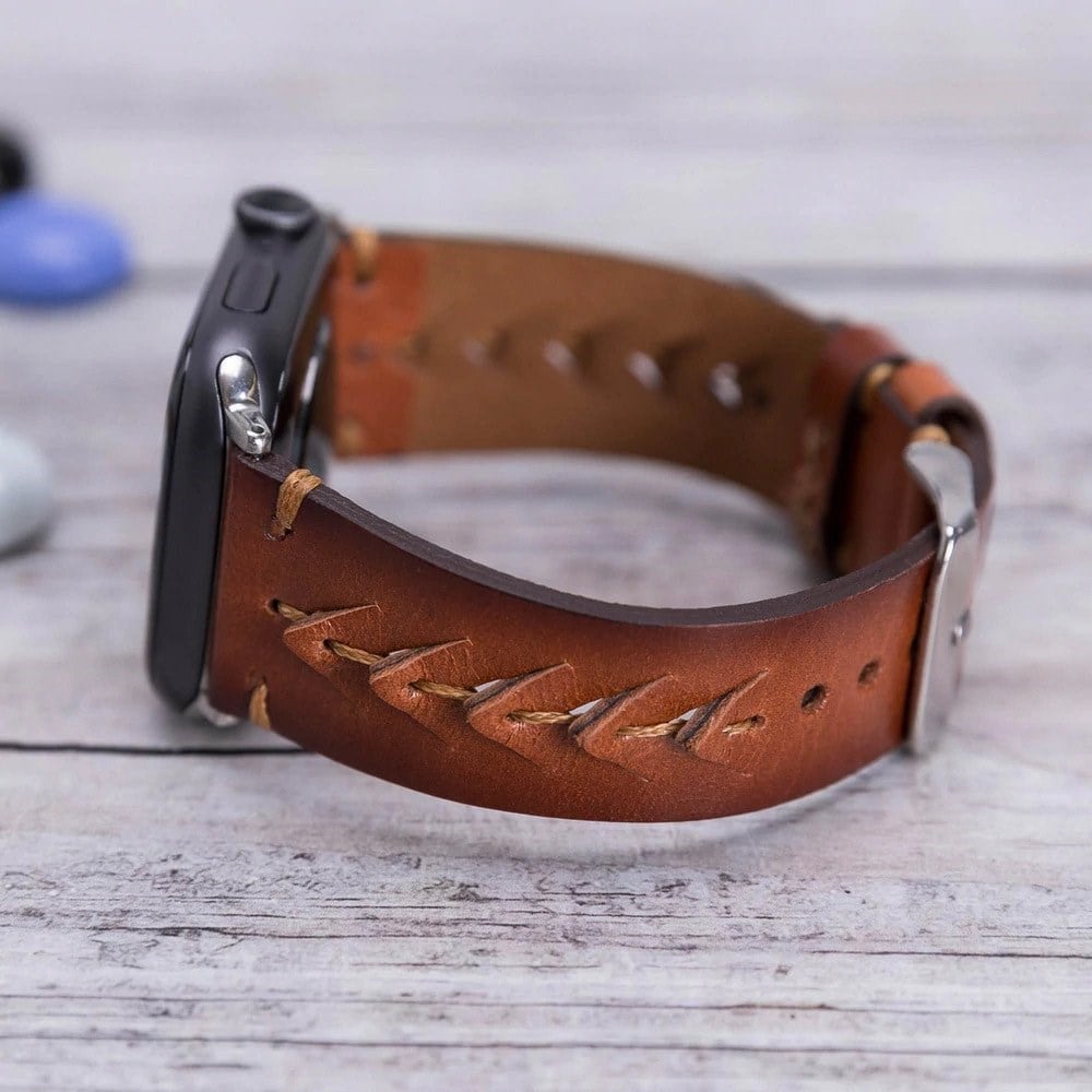 Akıllı Saatler Apple Watch Uyumlu Deri Kordon 42-44-45mm RST2EF Boras Satın Al