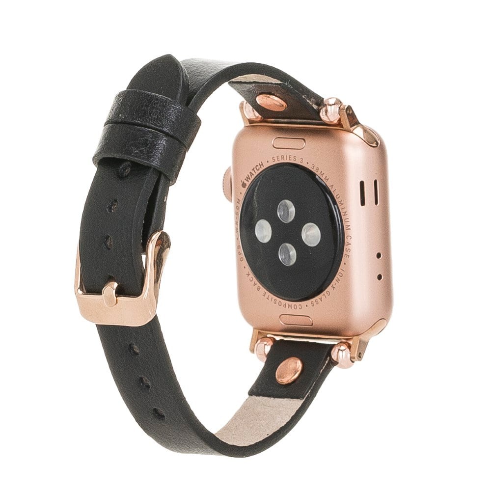 Akıllı Saatler Apple Watch Uyumlu Deri Kordon 38-40-41mm RT RST1 Siyah Satın Al