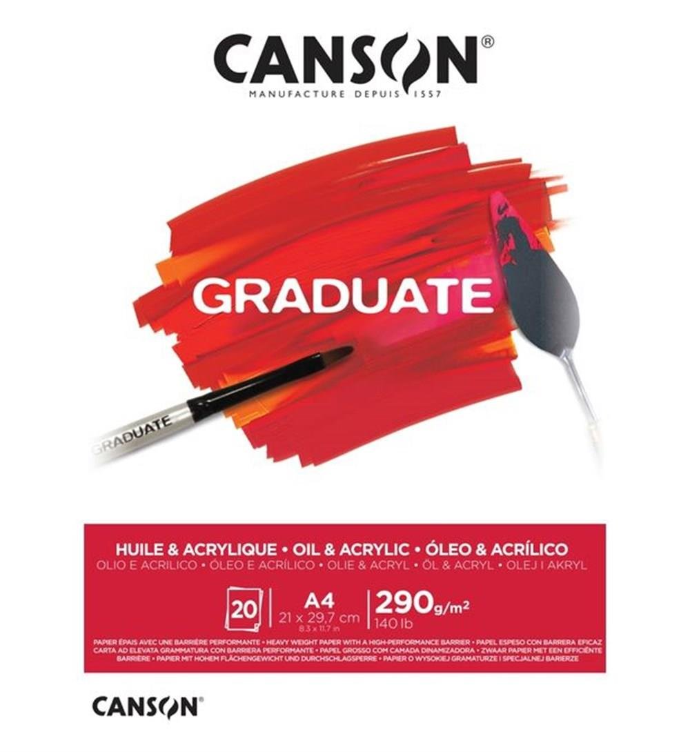 Akrilik Boyalar Canson Graduate Akrilik ve Yağlı Boya Blok 20 Sayfa A4 290gr Satın Al
