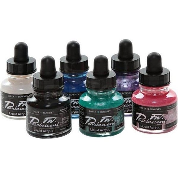 Akrilik Boyalar Daler Rowney FW Pearlescent Akrilik Set Cam Şişe 29.5 ml 6'lı Paket Satın Al