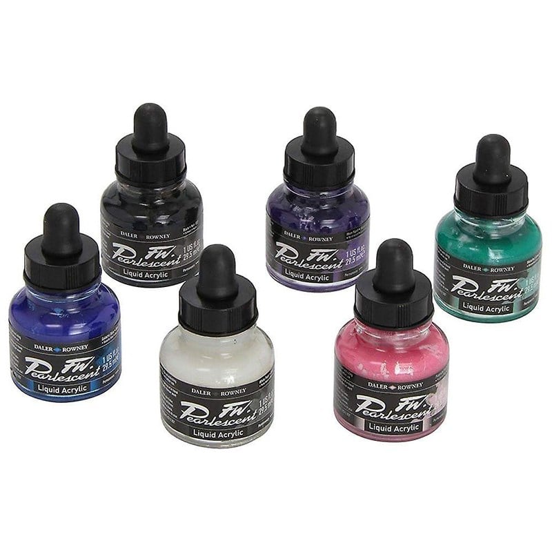 Akrilik Boyalar Daler Rowney FW Pearlescent Akrilik Set Cam Şişe 29.5 ml 6'lı Paket Satın Al