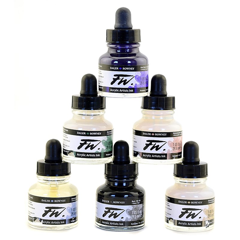 Akrilik Boyalar Daler Rowney FW Shimmering Akrilik Set Cam Şişe 29.5 ml 6'lı Pak. Satın Al