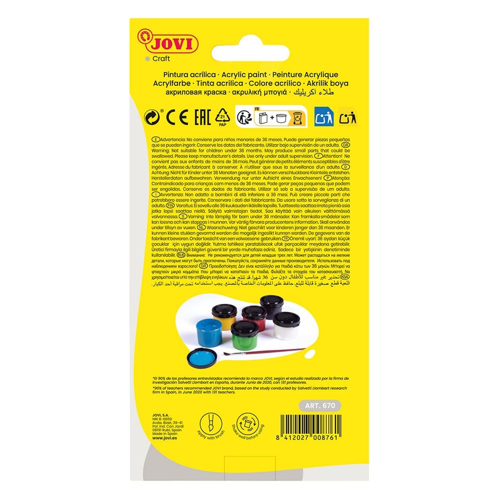 Akrilik Boyalar JOVI 670 AKRİLİK BOYA 35ML KUTU + FIRÇA ASORTİ RENKLER - 6 RENK Satın Al