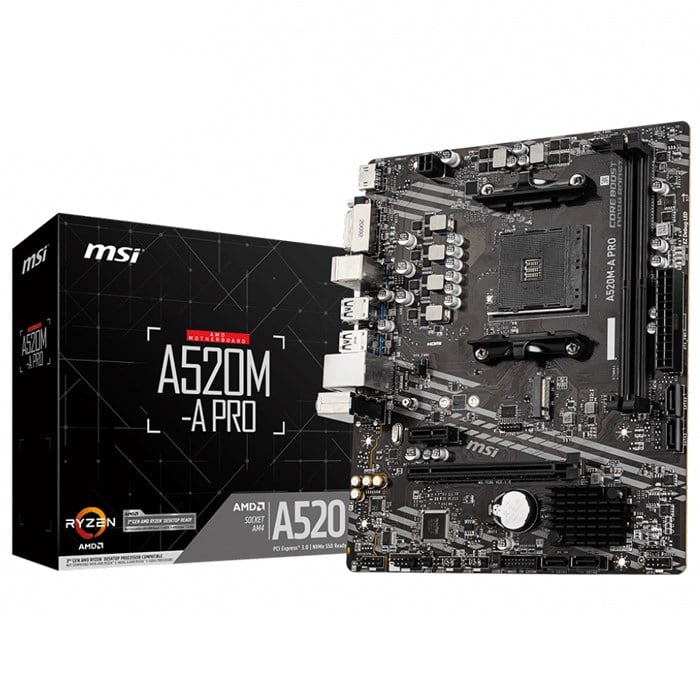 Anakartlar Msi A520M-A PRO AMD A520 Soket AM4 DDR4 4600(OC)MHz mATX Gaming Anakart Satın Al