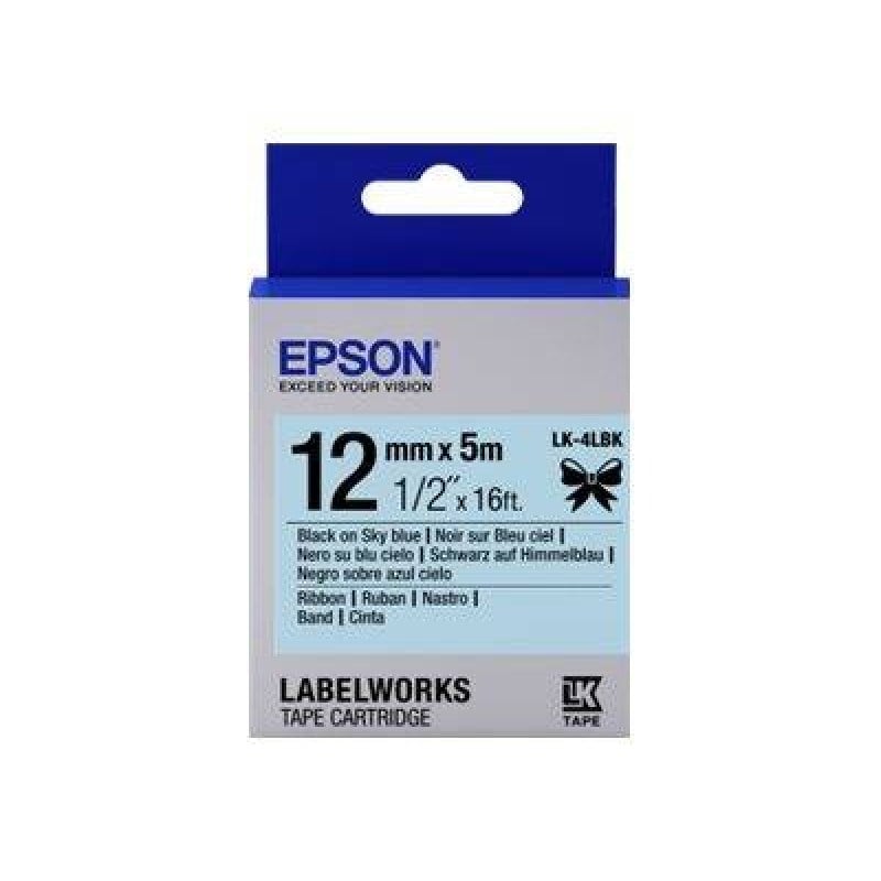 Barkod Etiket ve Kartuşları Epson LK-4SBE Gümüş Üzeri Siyah 12mm 9Metre Etiket Satın Al