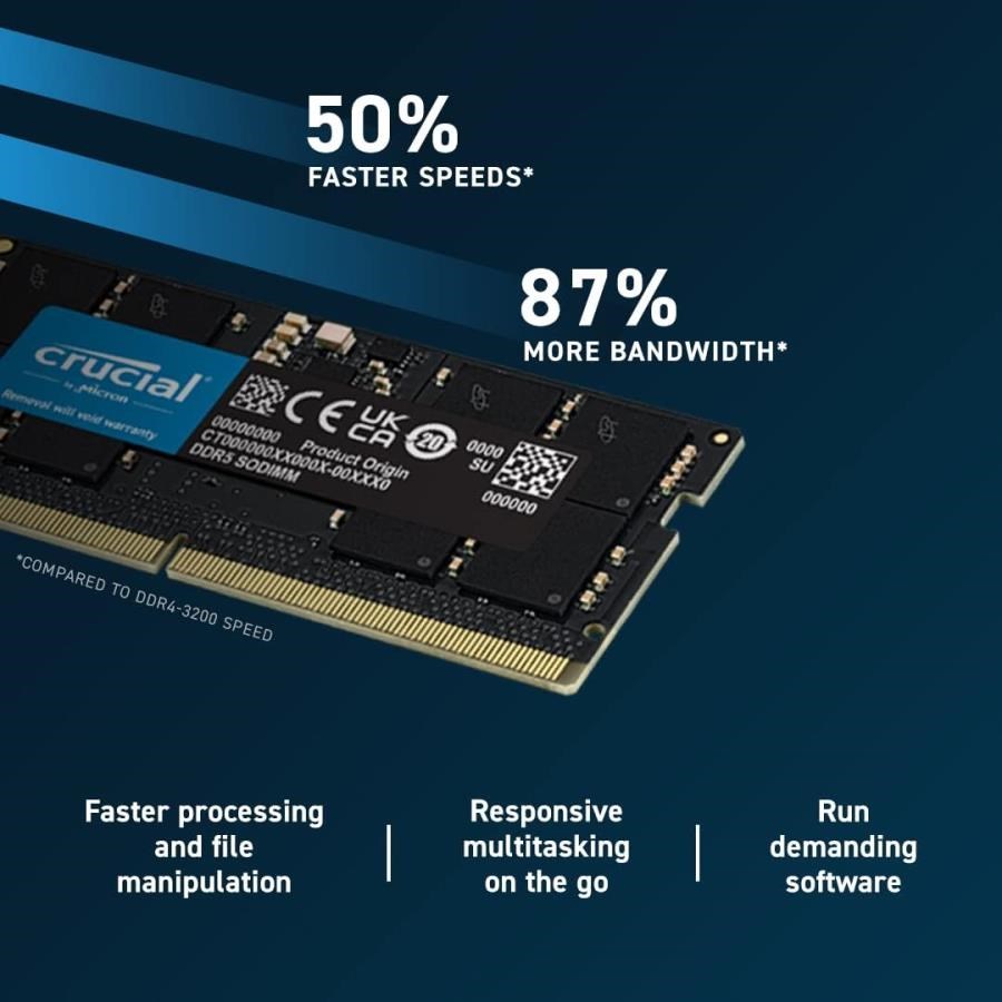 Bilgisayar Ram Bellek Crucial 16GB DDR5 4800MHz CL40 CT16G48C40S5 Notebook Ram Satın Al