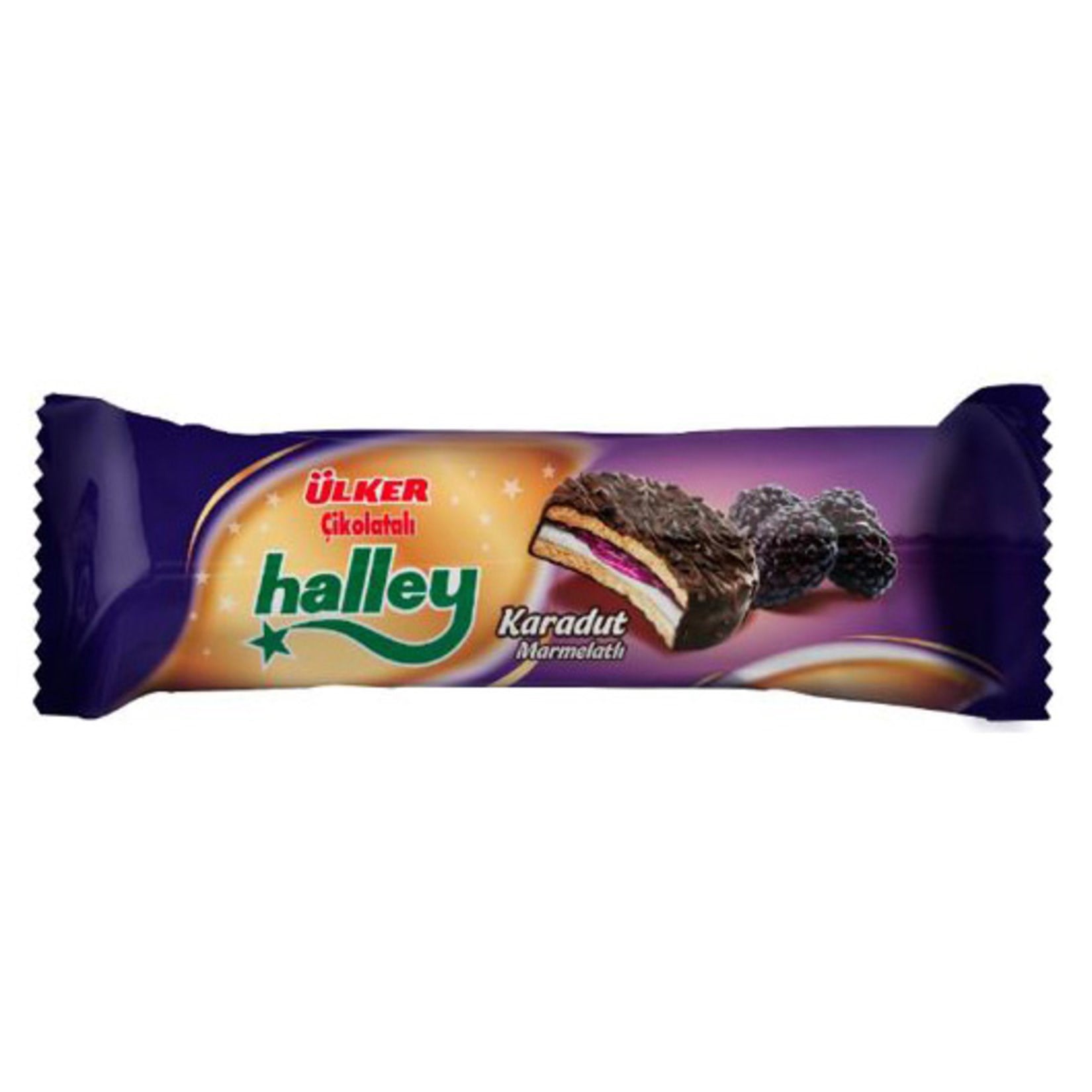 Bisküvi ve Kekler Ülker Halley Mini Karadut Dolgulu Çikolatalı Bisküvi 74gr 24 Pak. Satın Al