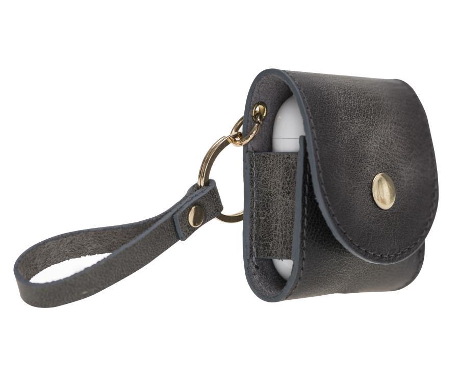 Bluetooth Kulaklıklar Apple AirPods 2.nesil Uyumlu Deri Kılıf Mai Snap TN18 Gri Satın Al