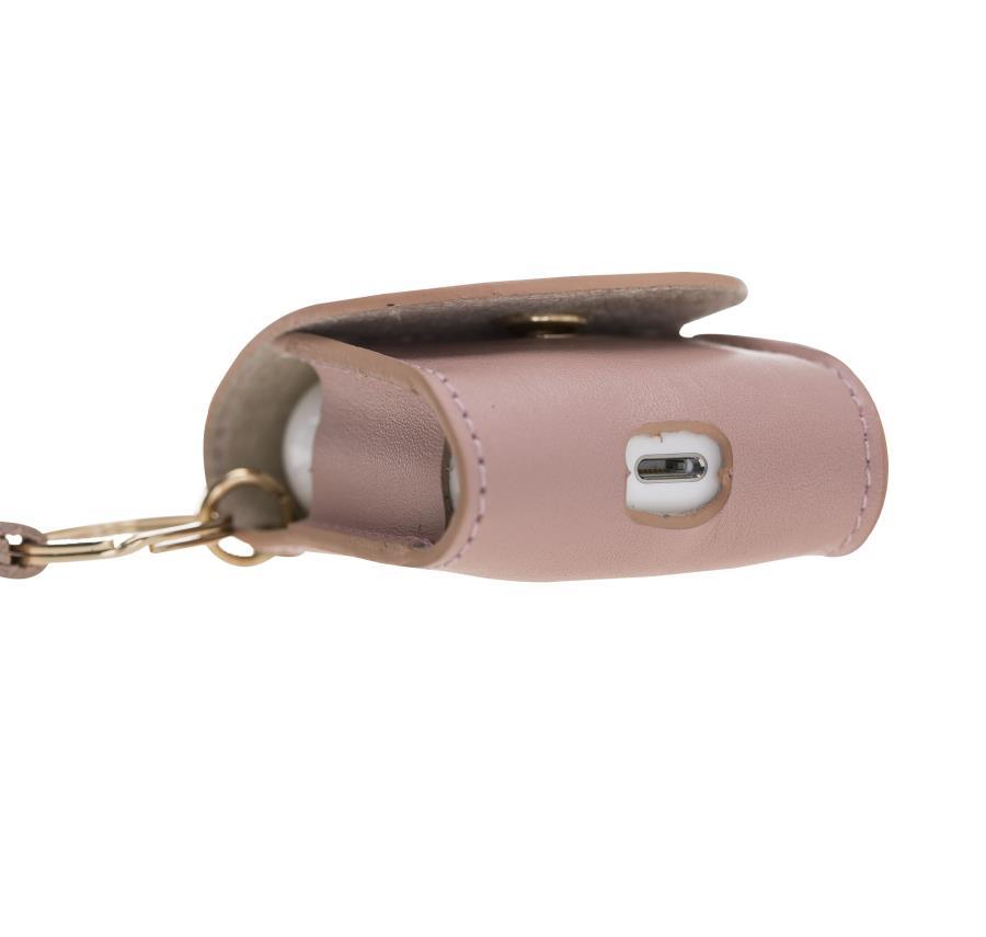 Bluetooth Kulaklıklar Apple AirPods 2.nesil Uyumlu Deri Kılıf Mai Snap NU2 Pembe Satın Al