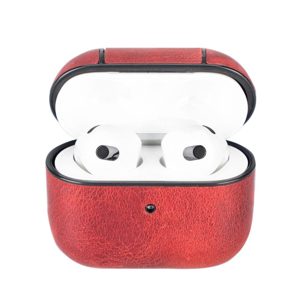 Bluetooth Kulaklıklar Apple AirPods 3.nesil Uyumlu Deri Kılıf Juni AA4 Kırmızı Satın Al