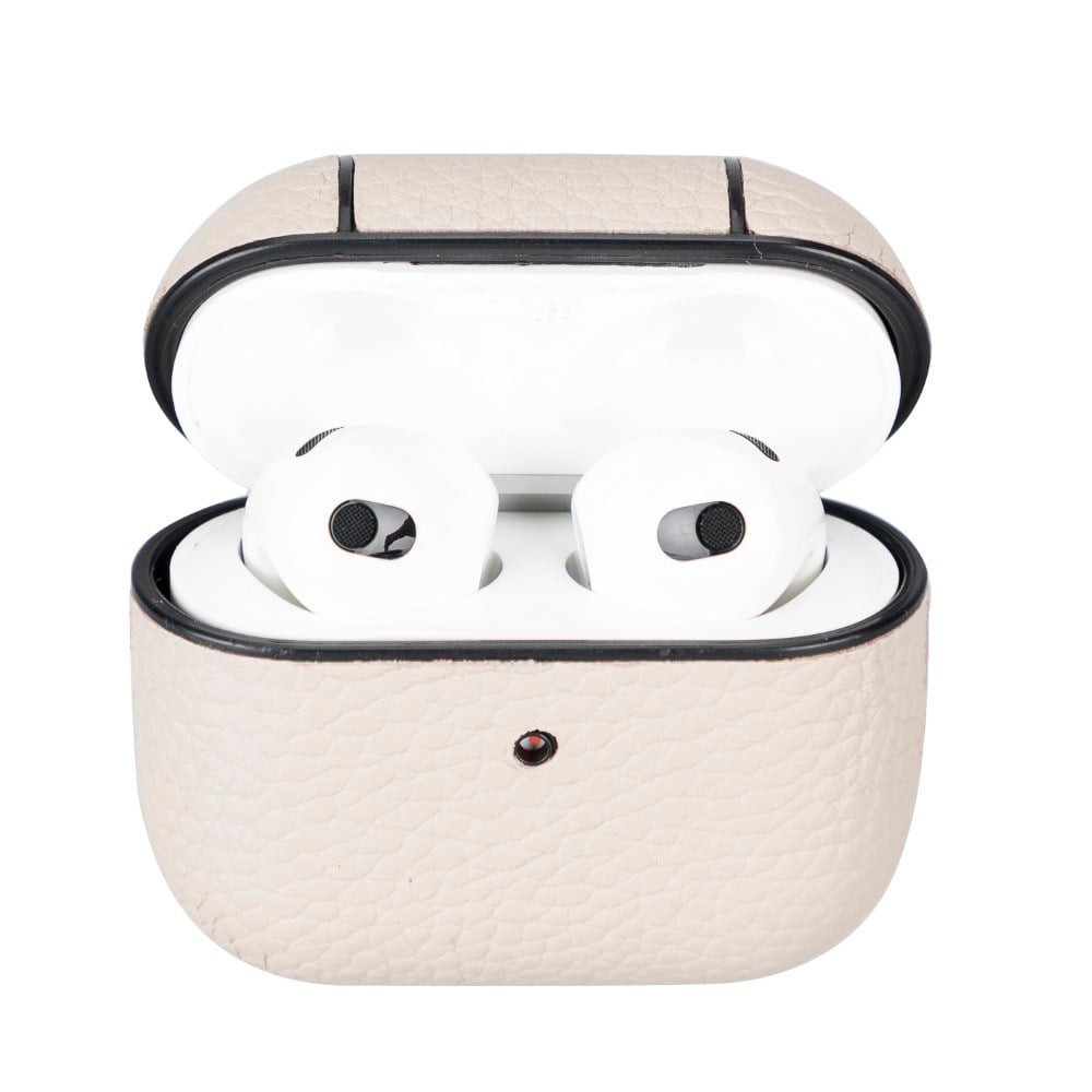 Bluetooth Kulaklıklar Apple AirPods 3.nesil Uyumlu Deri Kılıf Juni ERC3 Bej Satın Al