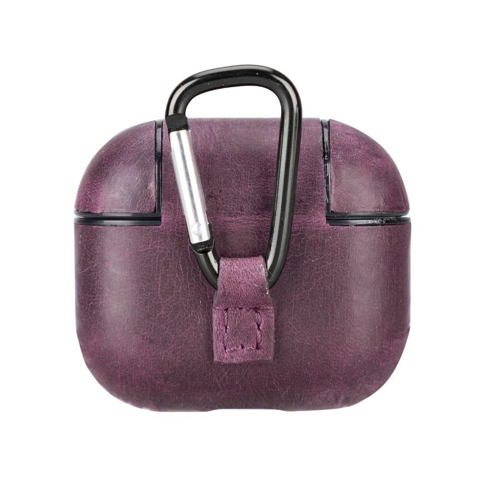 Bluetooth Kulaklıklar Apple AirPods 3.nesil Uyumlu Deri Kılıf Juni AA7 Mor Satın Al