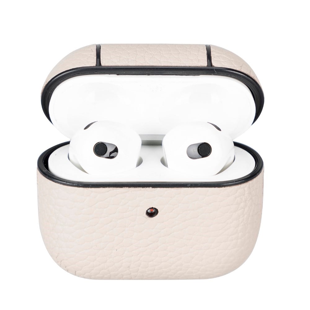Bluetooth Kulaklıklar Apple AirPods 3.nesil Uyumlu Deri Kılıf Juni ERC3 Bej Satın Al