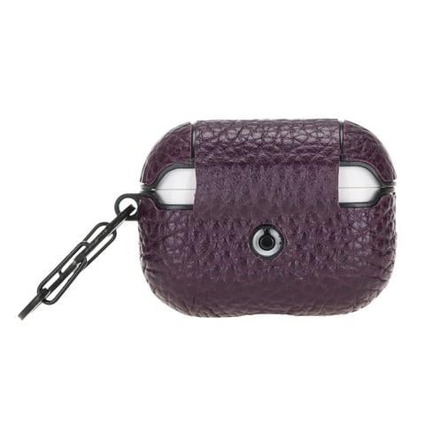 Bluetooth Kulaklıklar Apple AirPods Pro Uyumlu Deri Kılıf Juni ERC13 Mor Satın Al