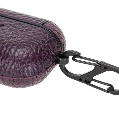 Bluetooth Kulaklıklar Apple AirPods Pro Uyumlu Deri Kılıf Juni ERC13 Mor Satın Al