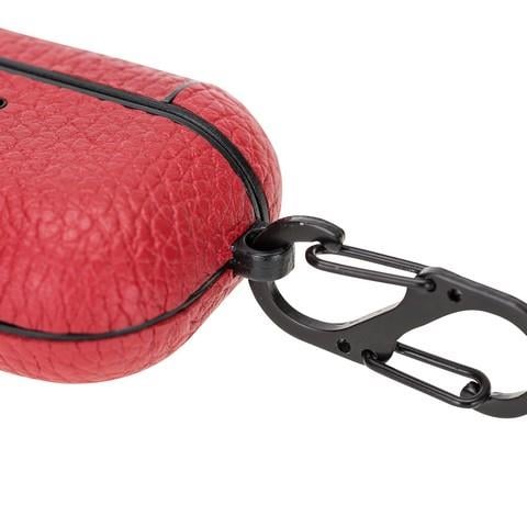 Bluetooth Kulaklıklar Apple AirPods Pro Uyumlu Deri Kılıf Juni ERC2 Kırmızı Satın Al