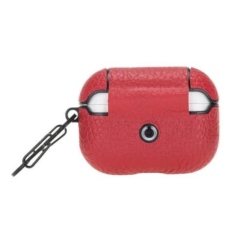 Bluetooth Kulaklıklar Apple AirPods Pro Uyumlu Deri Kılıf Juni ERC2 Kırmızı Satın Al
