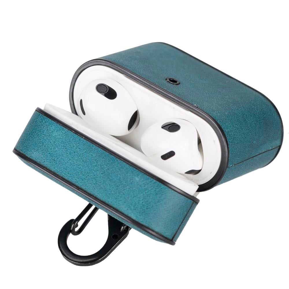 Bluetooth Kulaklıklar Casquet Apple AirPods 3.nesil Uyumlu Deri Kılıf AA32 Mavi Satın Al