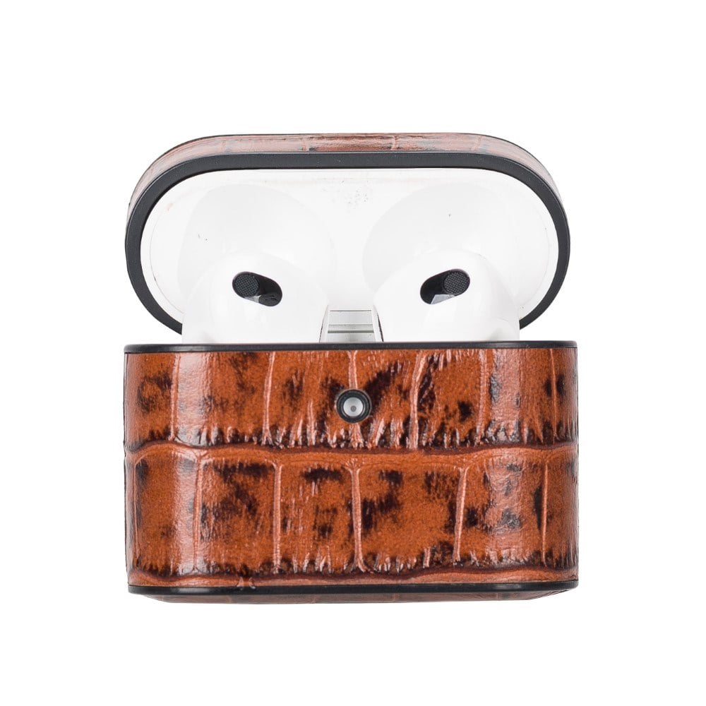 Bluetooth Kulaklıklar Casquet Apple AirPods 3.nesil Uyumlu Deri Kılıf YK6 Taba Satın Al