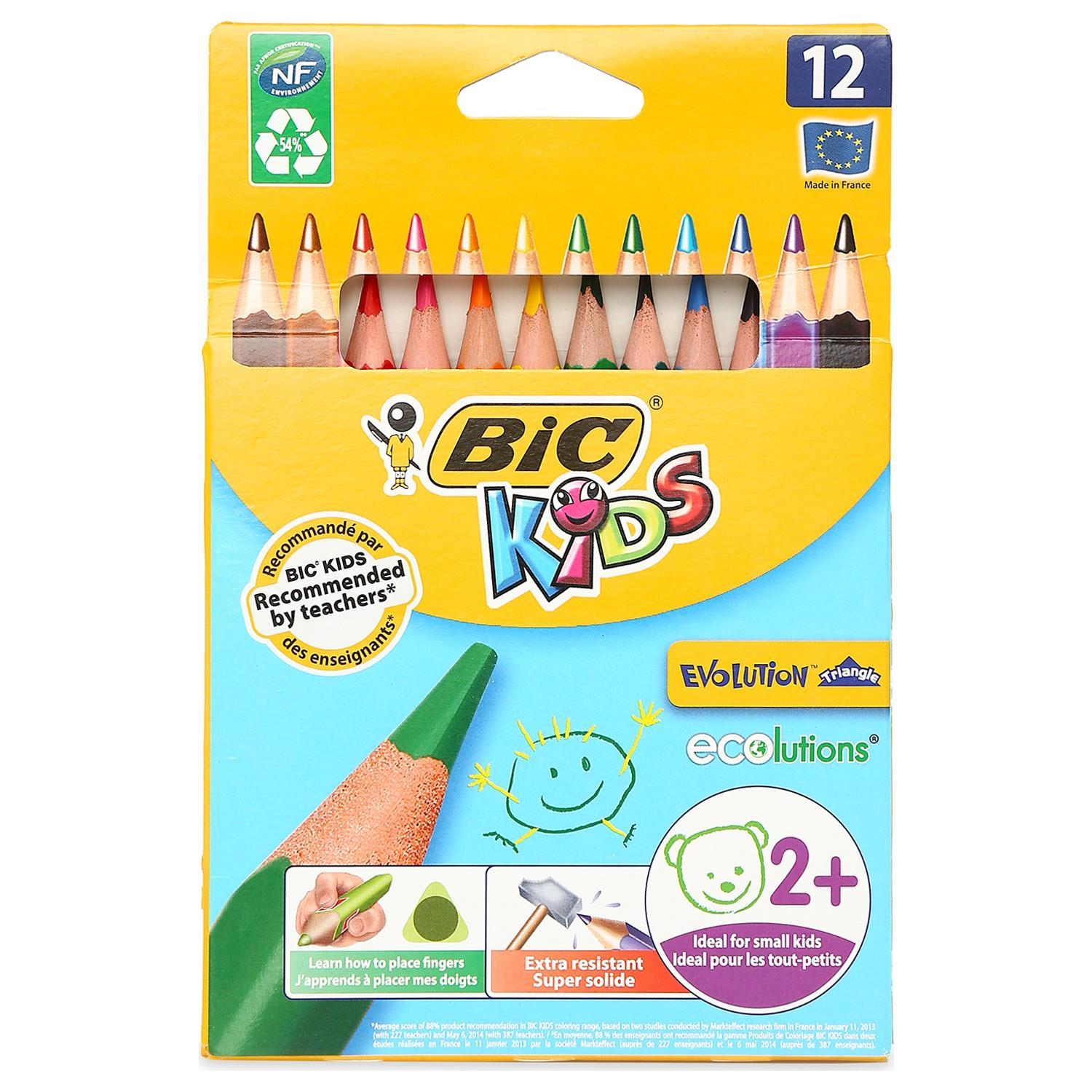 Boya ve Resim Kalemleri Bic Evolution Üçgen Jumbo Kuru Boya Kalemi 12'Li Kutu Satın Al