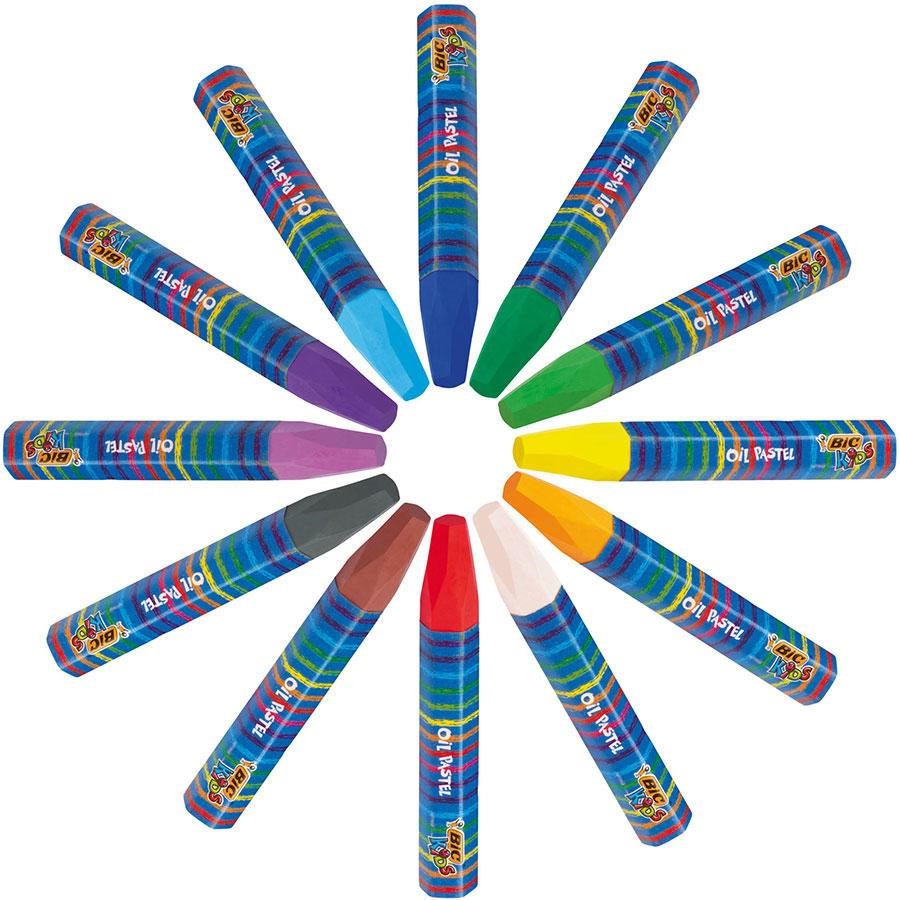 Boya ve Resim Kalemleri Bic Kids Yağlı Pastel Boya Kalemi 12'li Paket Satın Al