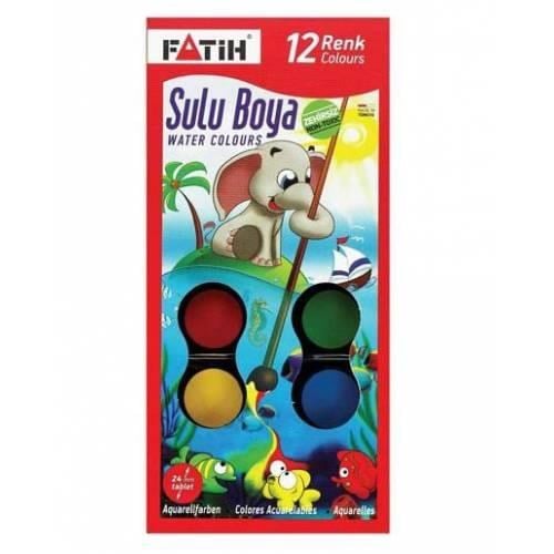 Boya ve Resim Kalemleri Fatih Yeni Formül Suluboya S-12 12 Renk Satın Al