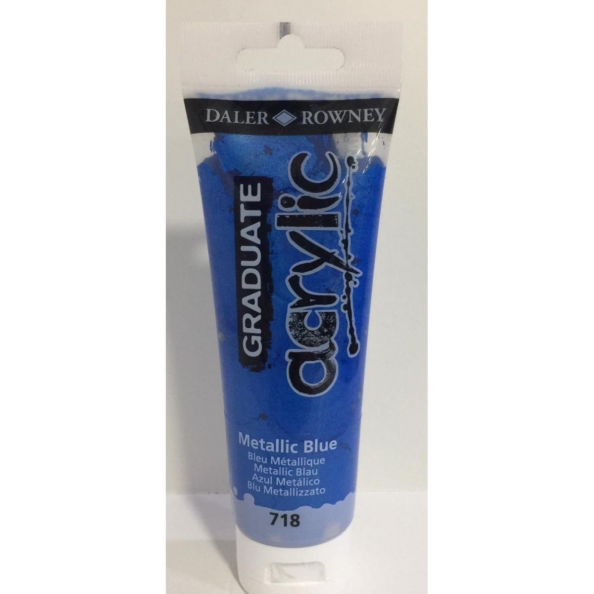 Boyama Ürünleri Daler Rowney Graduate Metalik Mavi Akrilik Boya 120ml Satın Al