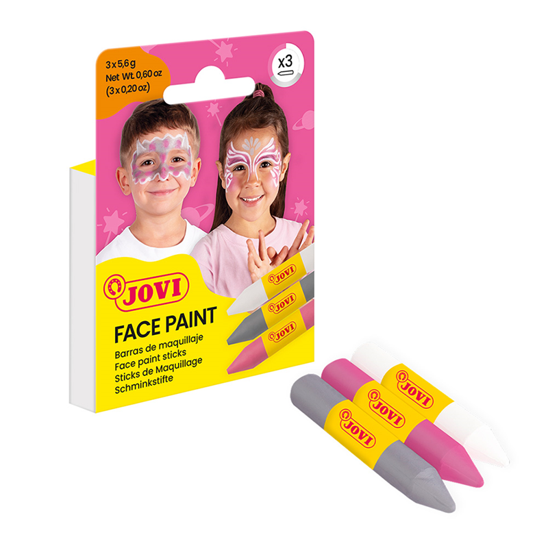 Boyama Ürünleri JOVI 175FA YÜZ BOYASI STİK KALEM 5,6GR PEMBE-GÜMÜŞ-BEYAZ - 3'LÜ Satın Al