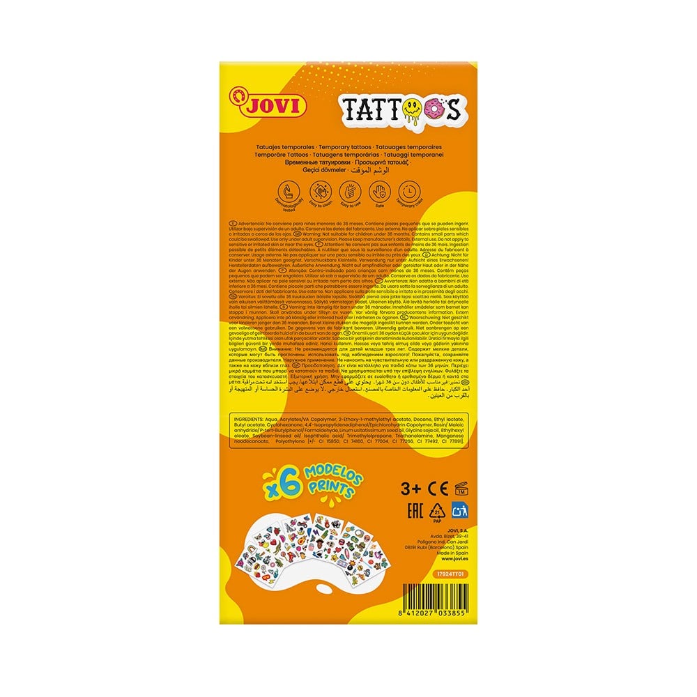 Boyama Ürünleri JOVI 17924TT01 GEÇİCİ STICKER DÖVME - 24'LÜ DİSPLAY Satın Al