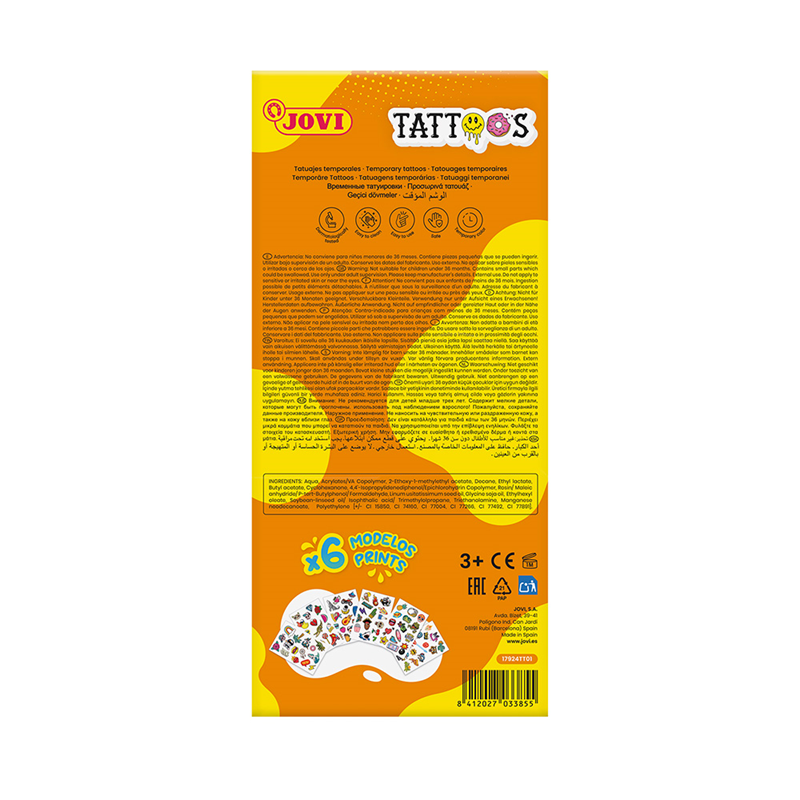 Boyama Ürünleri JOVI 17924TT01 GEÇİCİ STICKER DÖVME - 24'LÜ DİSPLAY Satın Al
