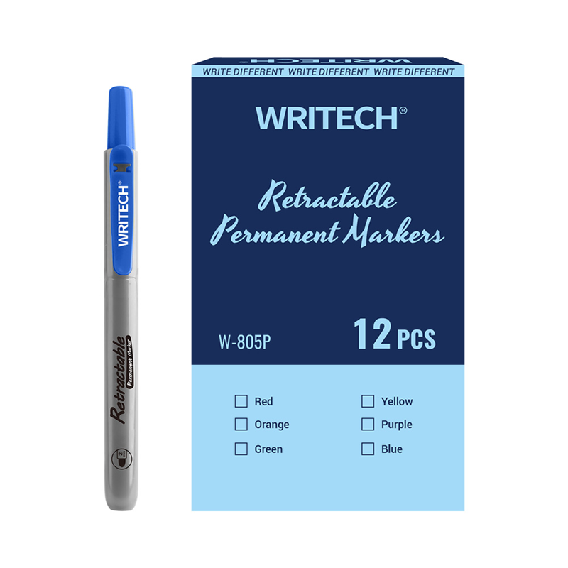 Cam ve Boyama Markörleri WRITECH W-805P BASMALI PERMANENT KALEM MAVİ - 12'Lİ KUTU Satın Al