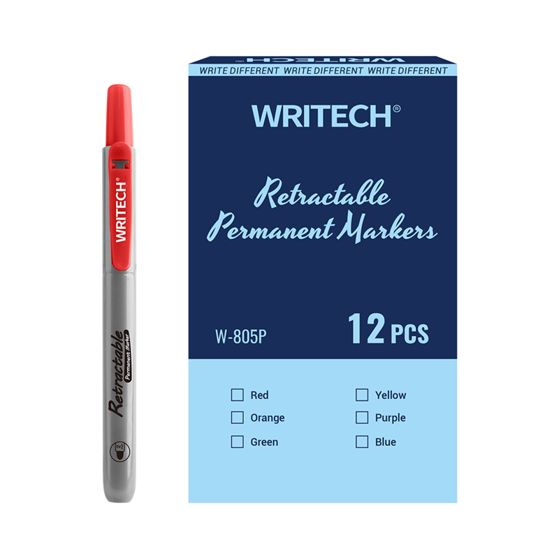 Cam ve Boyama Markörleri WRITECH W-805P BASMALI PERMANENT KALEM KIRMIZI - 12'Lİ KUTU Satın Al
