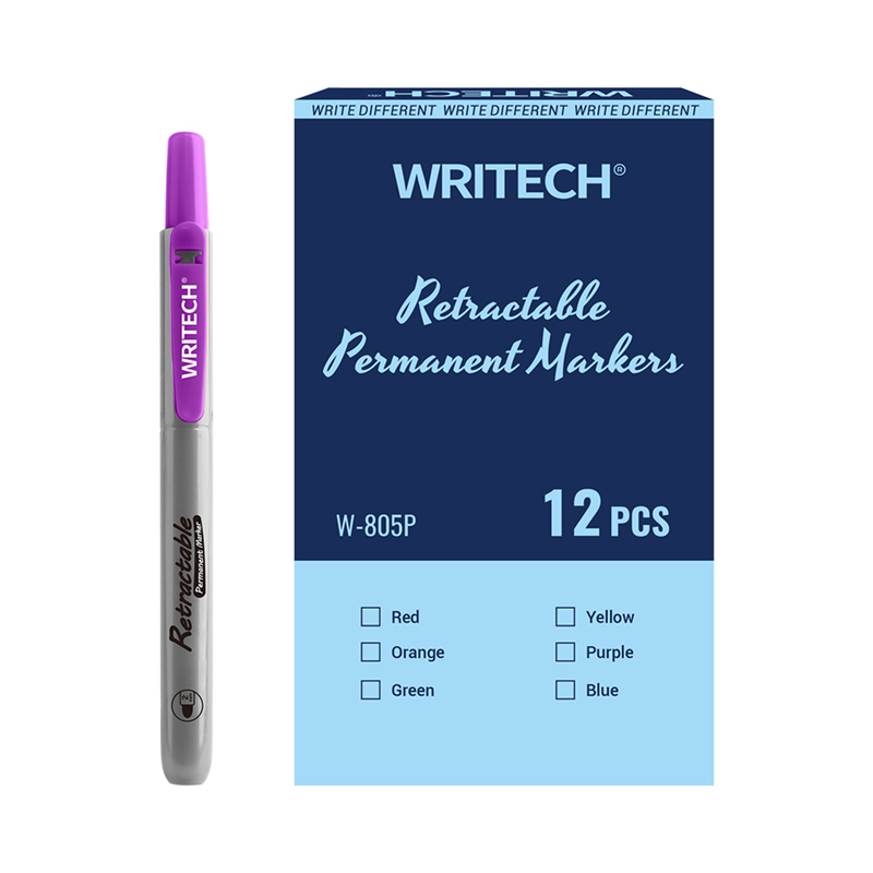 Cam ve Boyama Markörleri WRITECH W-805P BASMALI PERMANENT KALEM MOR - 12'Lİ KUTU Satın Al