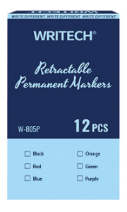 Cam ve Boyama Markörleri WRITECH W-805P BASMALI PERMANENT KALEM SİYAH - 12'Lİ KUTU Satın Al