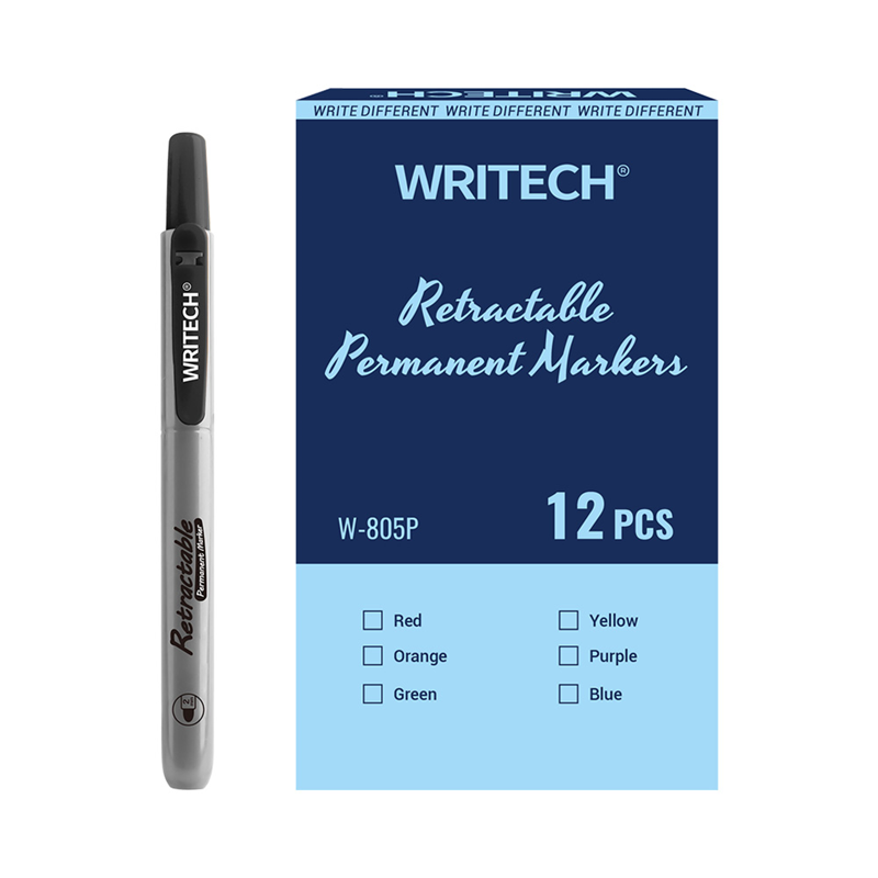 Cam ve Boyama Markörleri WRITECH W-805P BASMALI PERMANENT KALEM SİYAH - 12'Lİ KUTU Satın Al