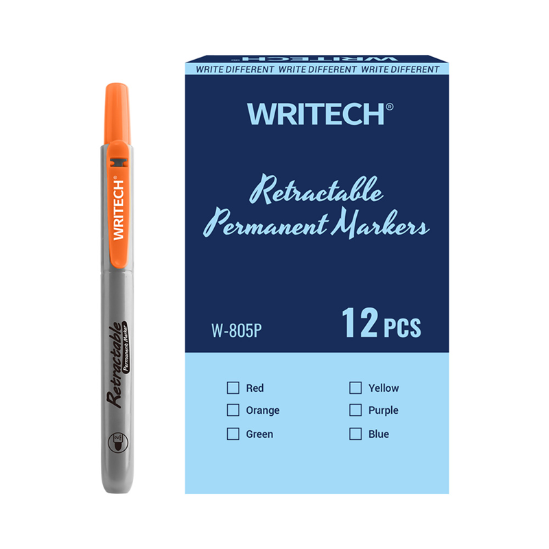 Cam ve Boyama Markörleri WRITECH W-805P BASMALI PERMANENT KALEM TURUNCU - 12'Lİ KUTU Satın Al