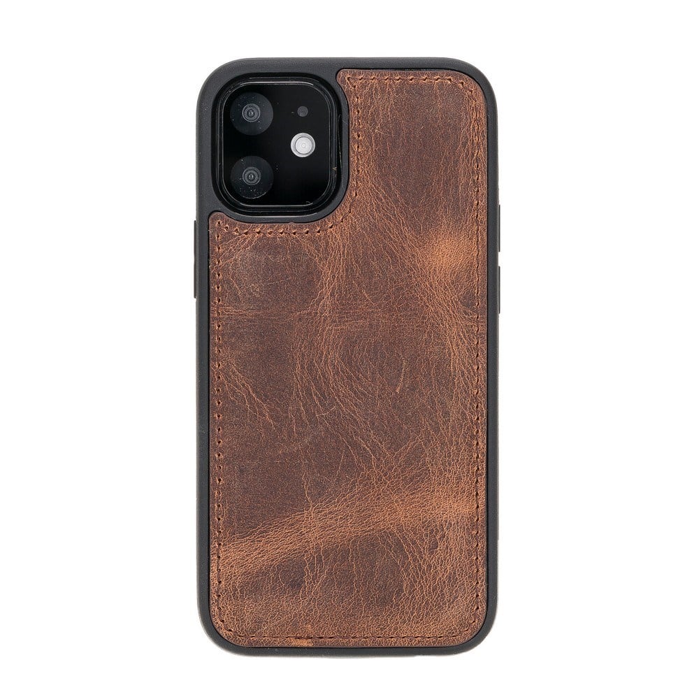 Cep Telefonu Aksesuarları Apple iPhone 12 mini Uyumlu Deri Arka Kapak G2 Kahve Satın Al