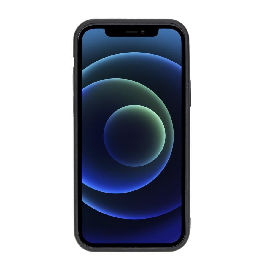Cep Telefonu Aksesuarları Apple iPhone 12 Uyumlu Deri Arka Kapak RST1 Siyah Satın Al