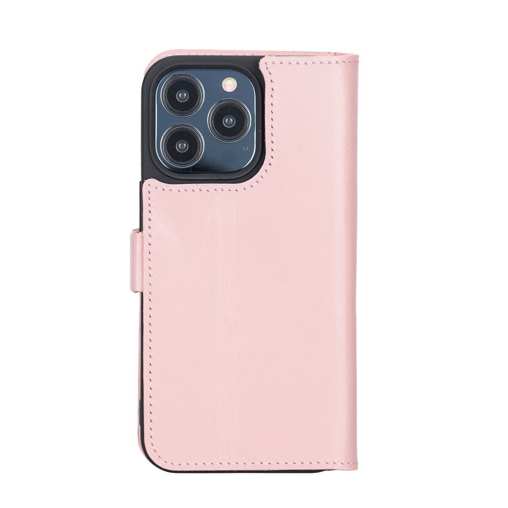 Cep Telefonu Aksesuarları Apple iPhone 13 Pro Uyumlu Deri Cüzdanlı Kılıf Toz Pembe Satın Al