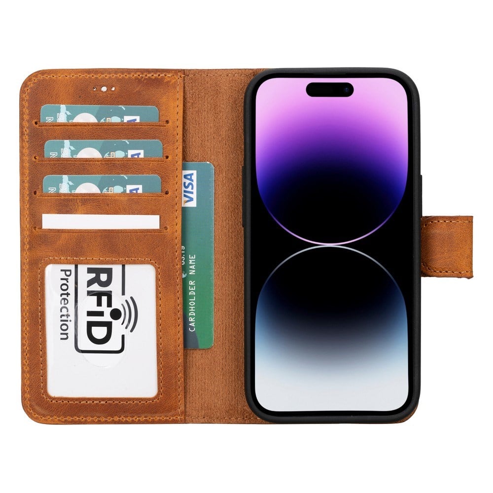 Cep Telefonu Aksesuarları Apple iPhone 15 Uyumlu Deri Cüzdanlı Kılıf MWWN G19 Taba Satın Al