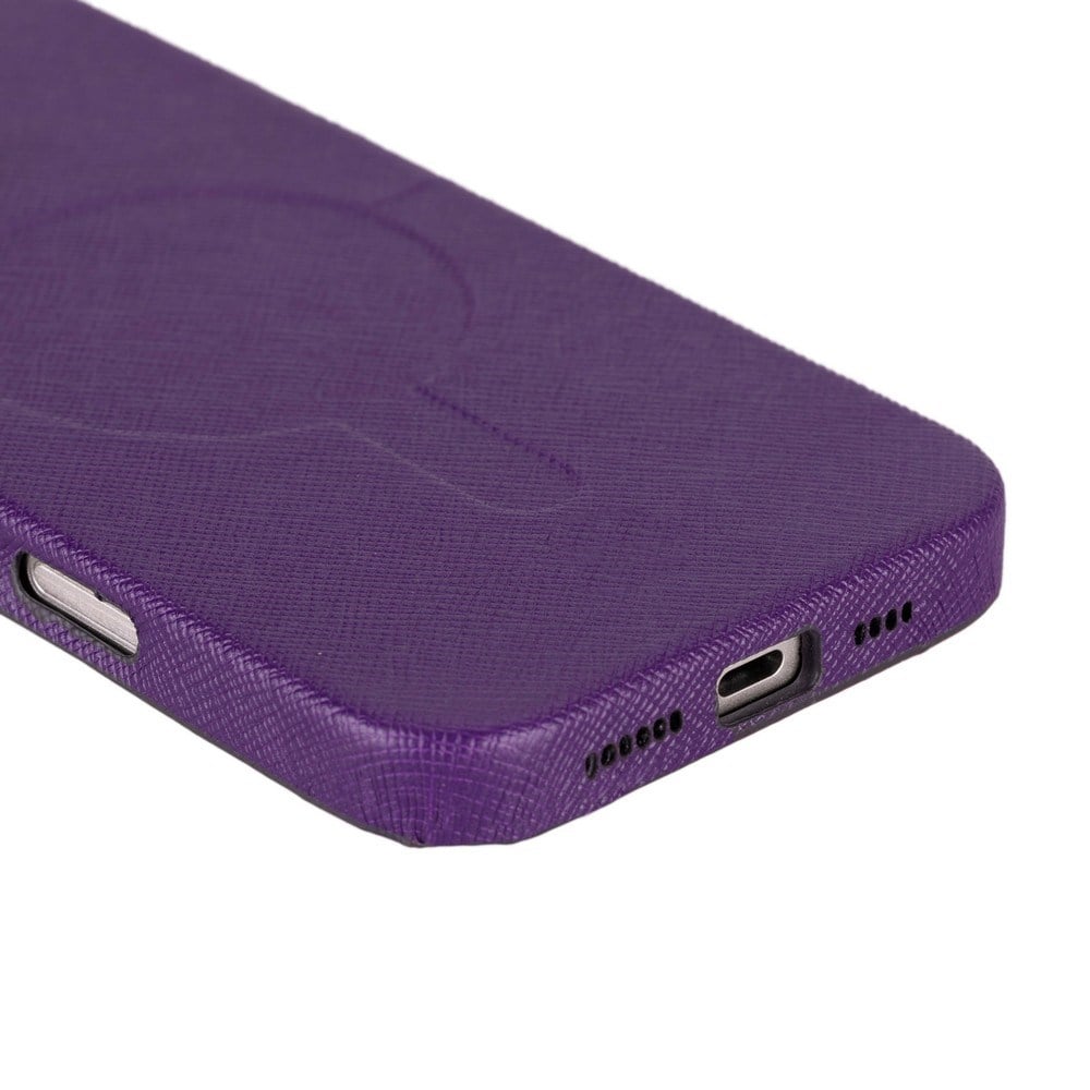 Cep Telefonu Aksesuarları Apple iPhone 16 Pro Max uyumlu, Hakiki Deri, El Yapımı Kılıf, Mor Satın Al