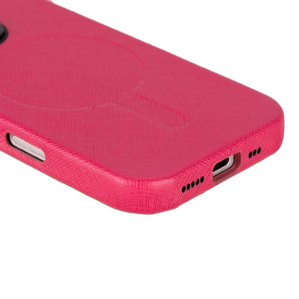 Cep Telefonu Aksesuarları Apple iPhone 16 Pro Max uyumlu, Hakiki Deri, El Yapımı Kılıf, Pembe Satın Al